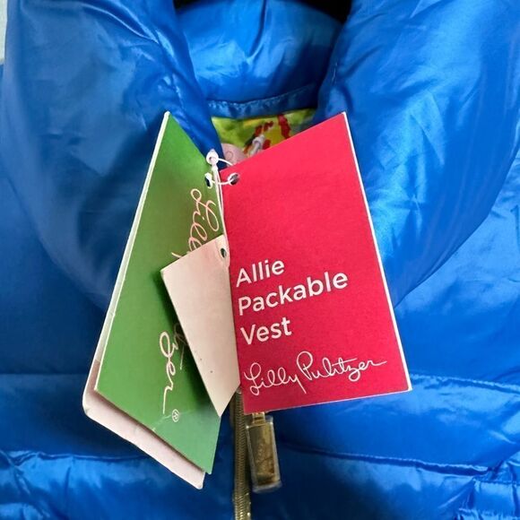 NWT Lilly Pulitzer Allie Packable Down Puffer Vest Brewster Blue Size XS - Picture 7 of 9